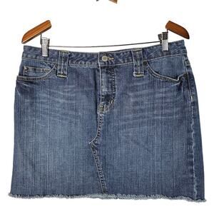 Vintage The Limited Y2K Denim Skirt Womens Size 12 Blue Stretch Micro Retro